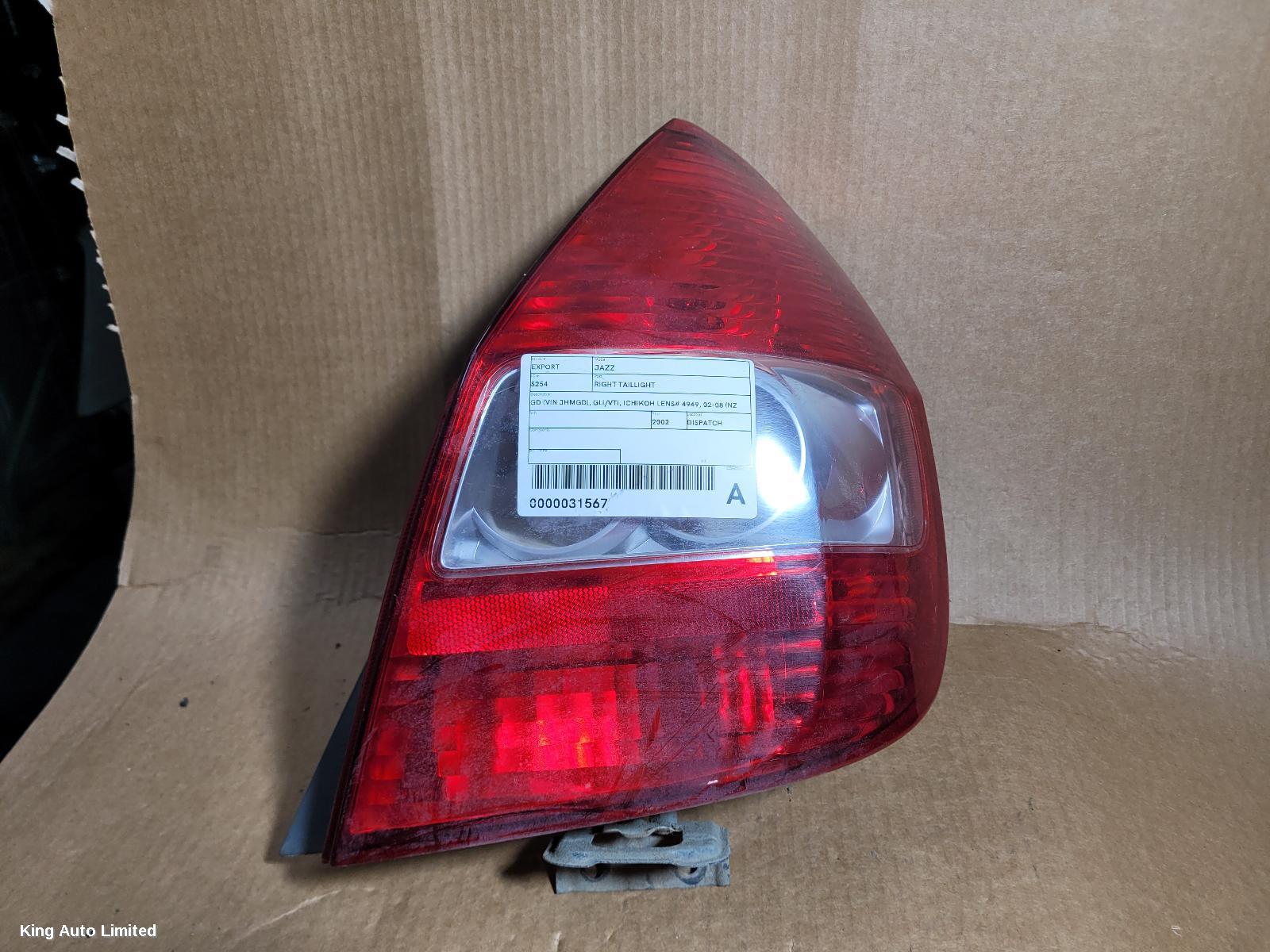 Honda JAZZ 2002 Right Taillight thumbnail 1