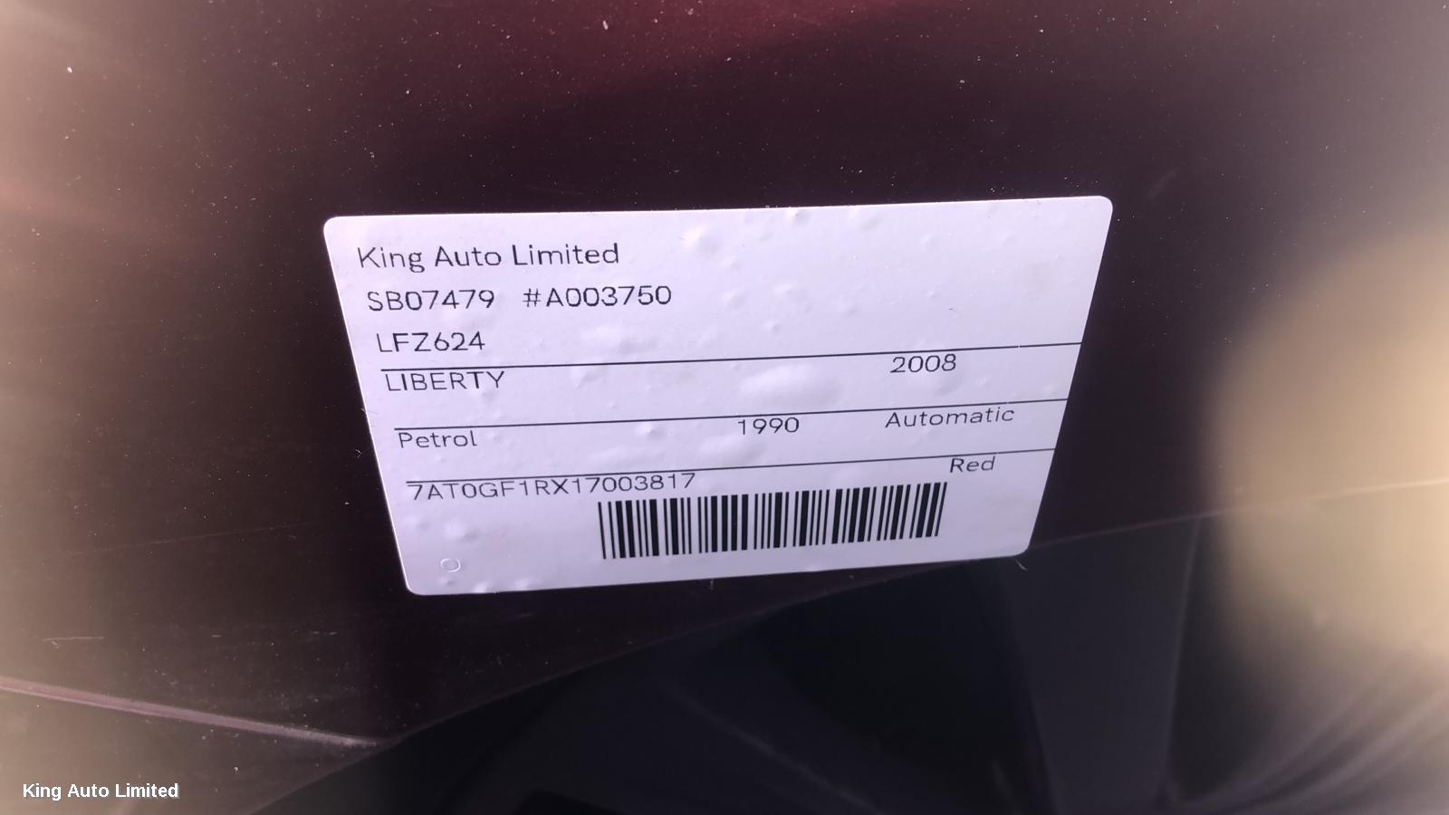 Subaru LIBERTY 2008 Left Taillight thumbnail 1
