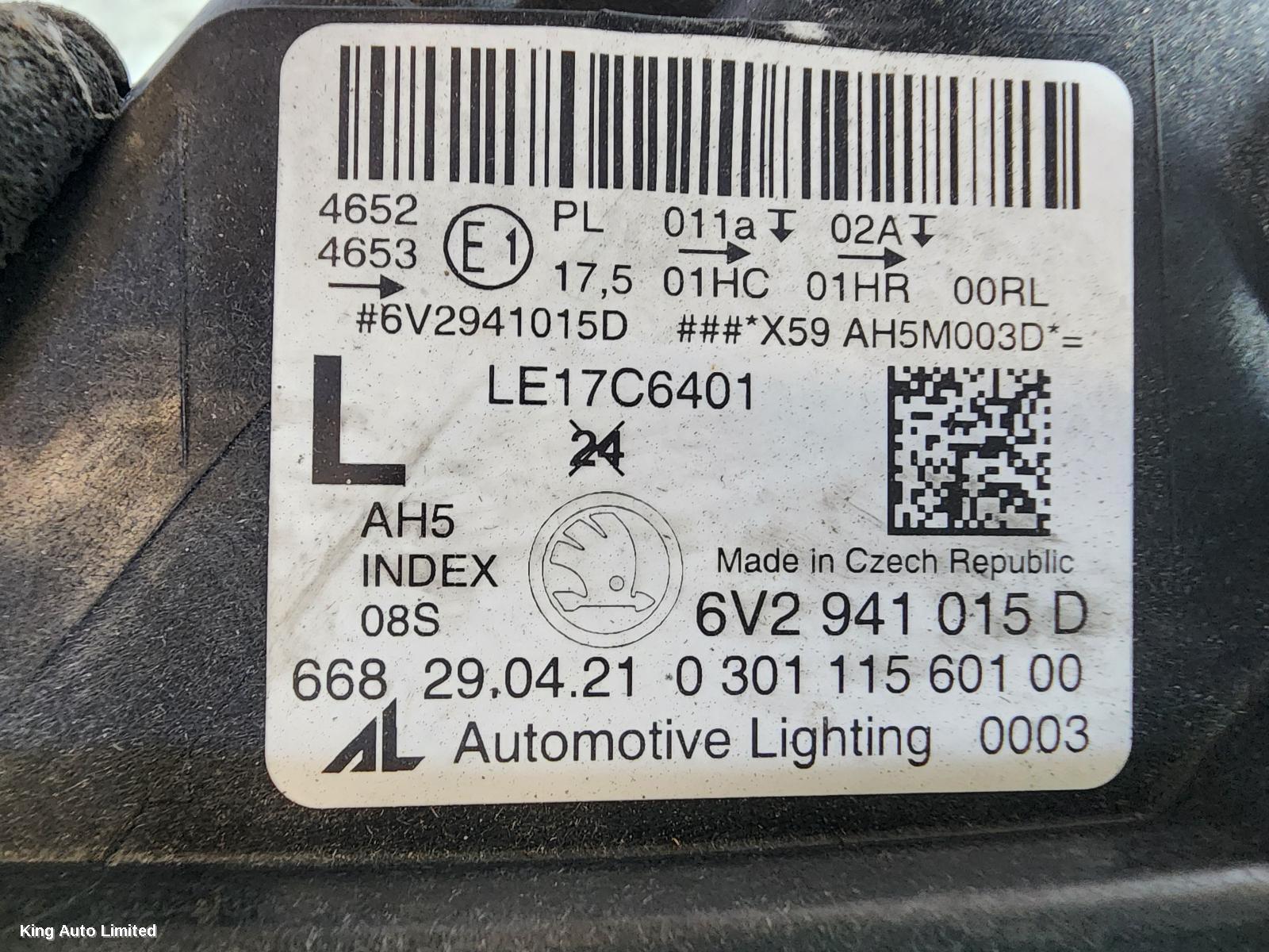Skoda FABIA 2018 Left Headlamp thumbnail 3