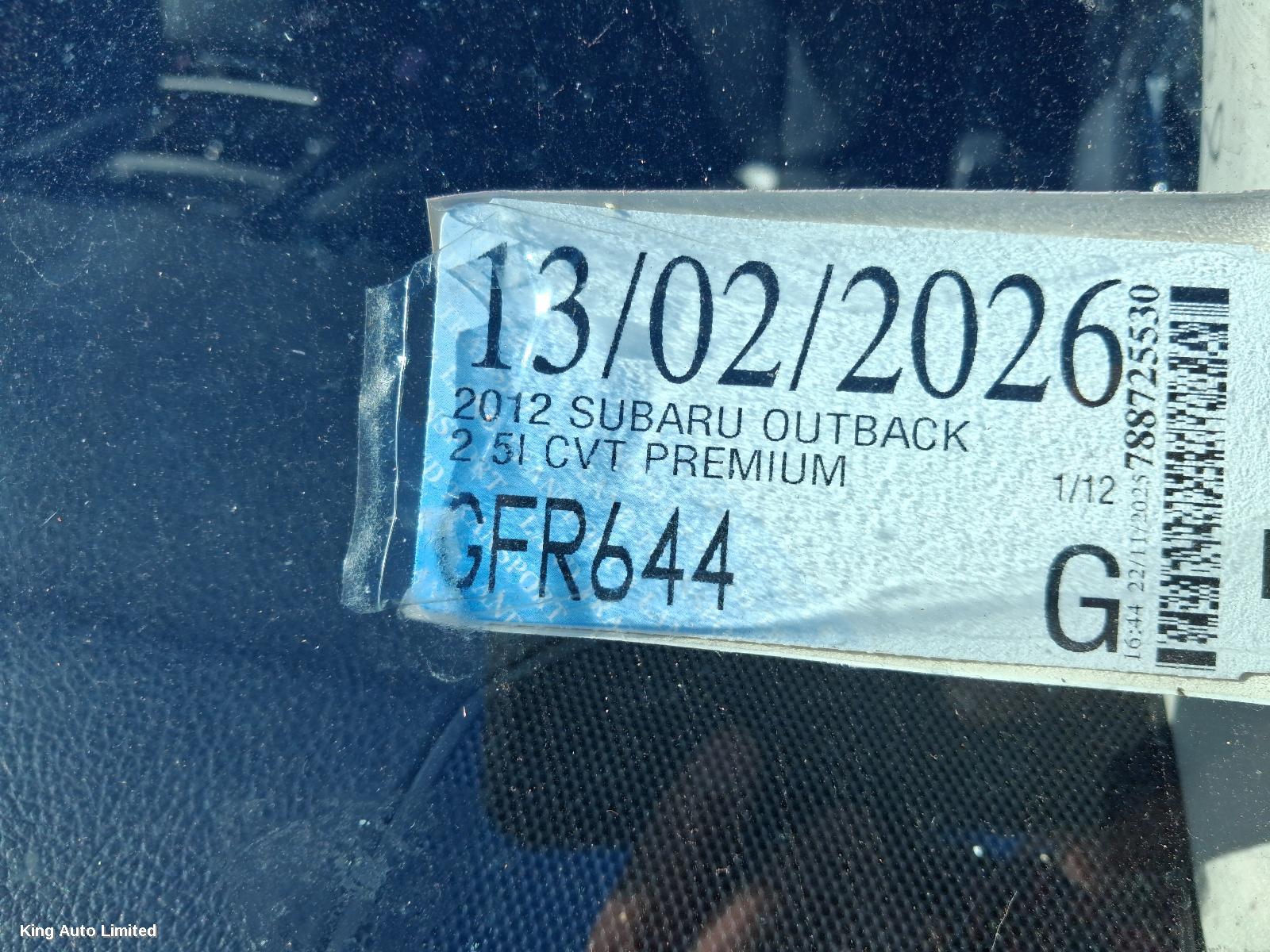 Subaru OUTBACK 2012 Left Taillight thumbnail 1