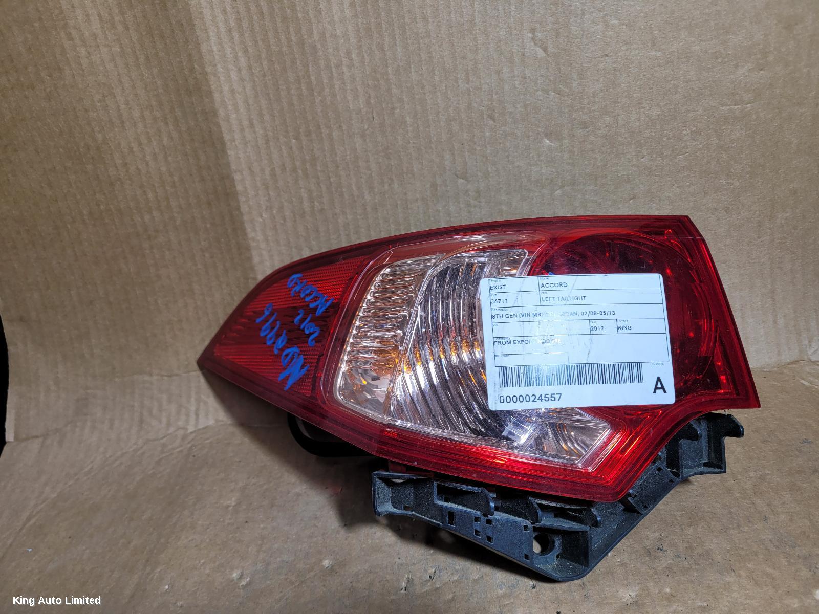Honda ACCORD 2012 Left Taillight thumbnail 1