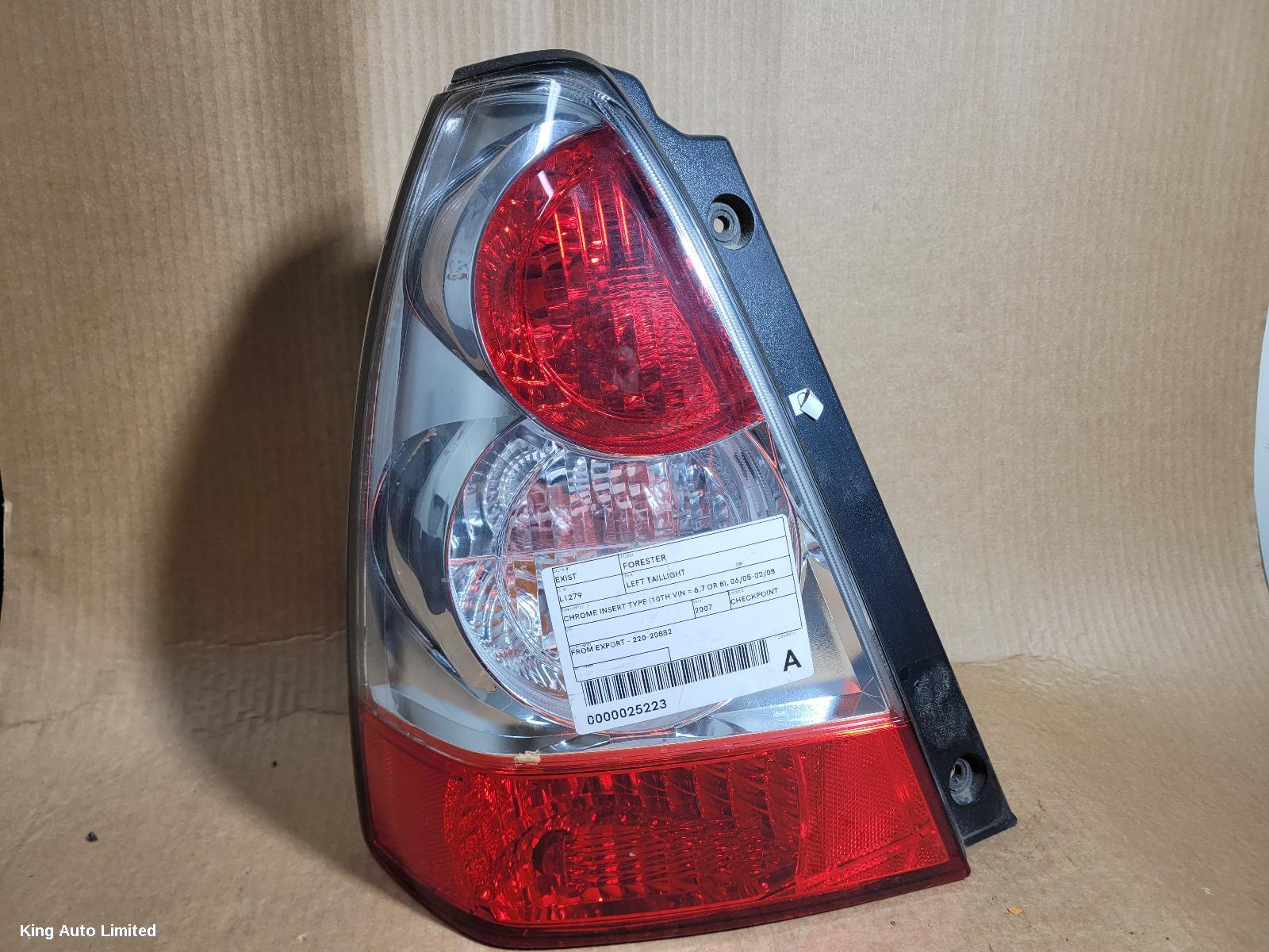 Subaru FORESTER 2007 Left Taillight thumbnail 1
