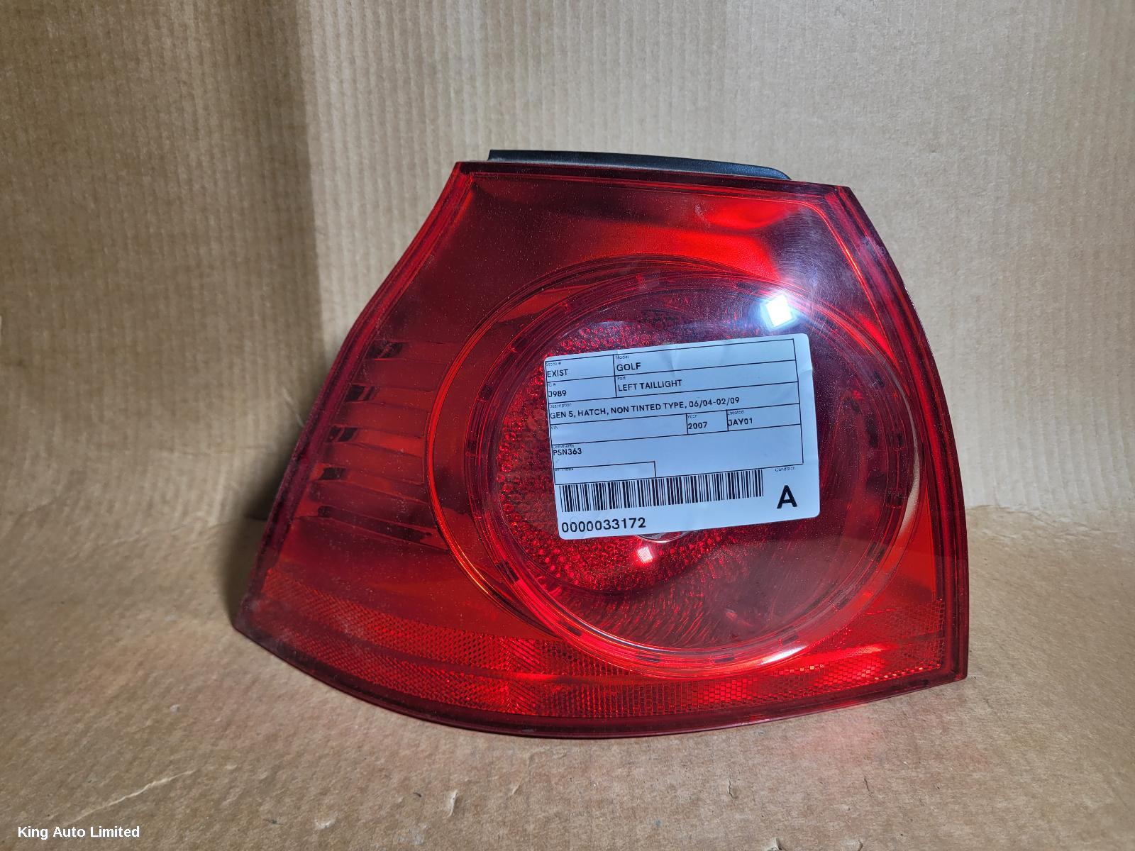 Volkswagen GOLF 2007 Left Taillight thumbnail 1