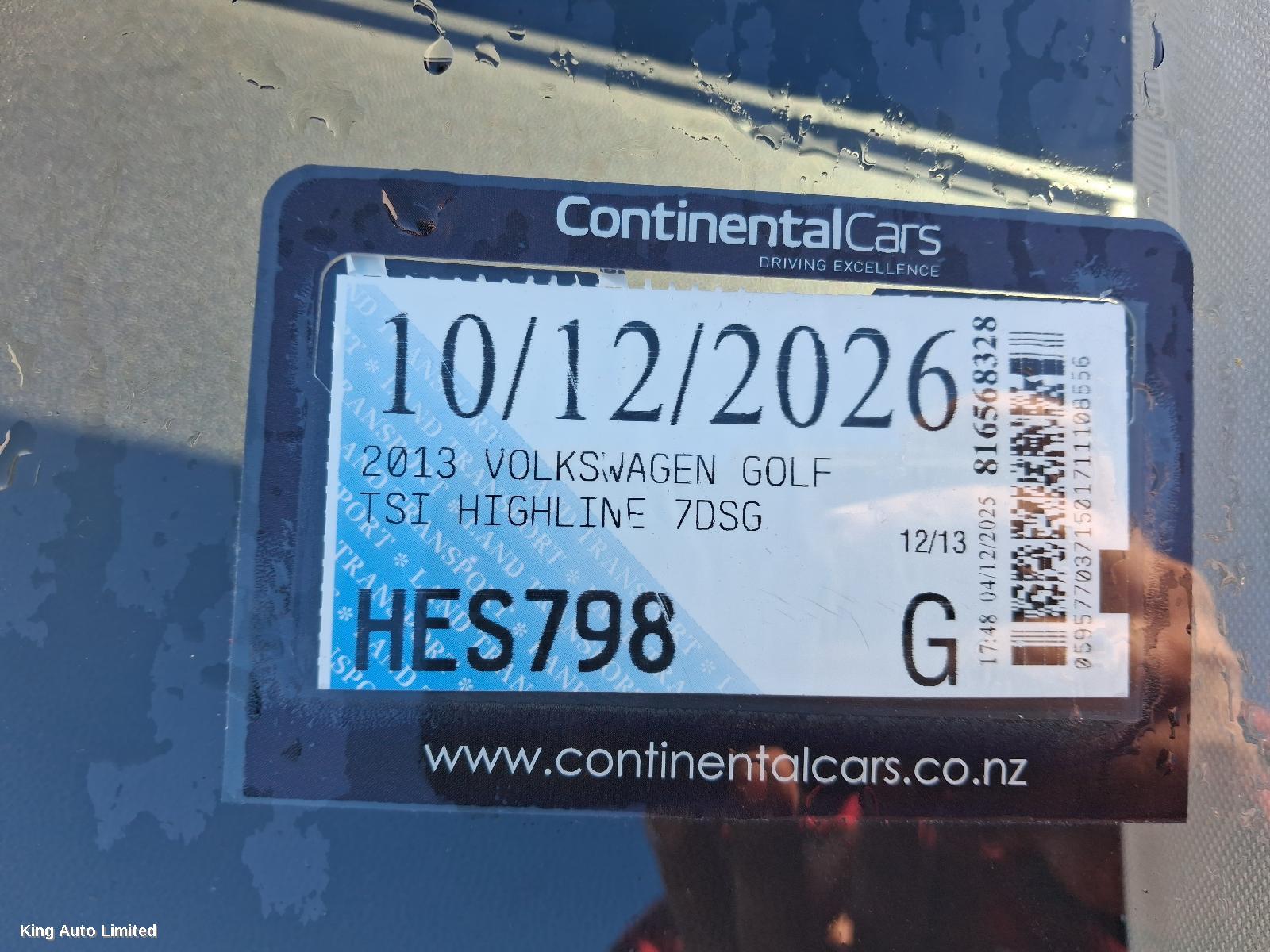 Volkswagen GOLF 2013 Left Front Door thumbnail 1