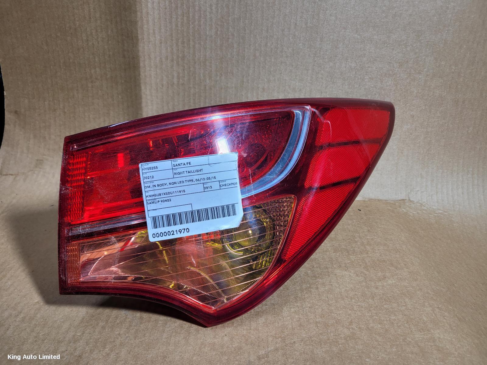 Hyundai SANTA FE 2013 Right Taillight thumbnail 1