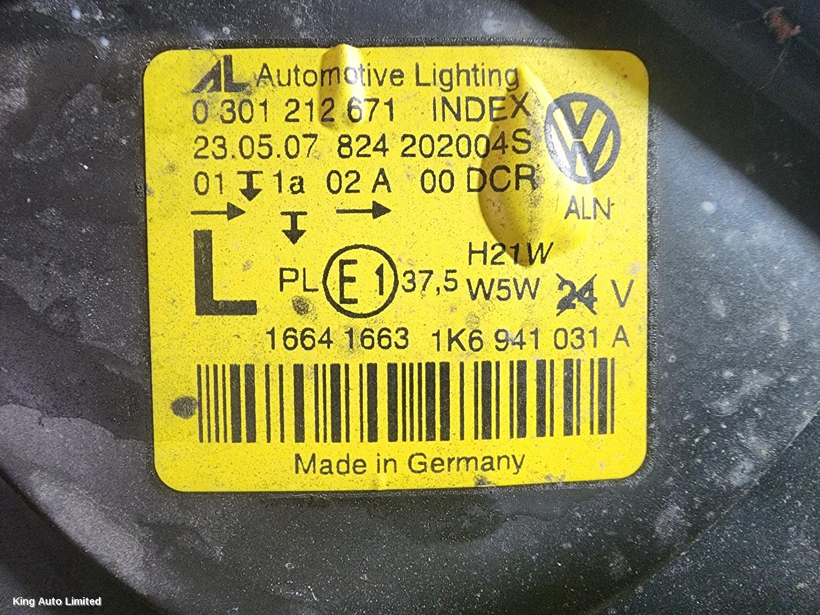 Volkswagen GOLF 2008 Left Headlamp thumbnail 3