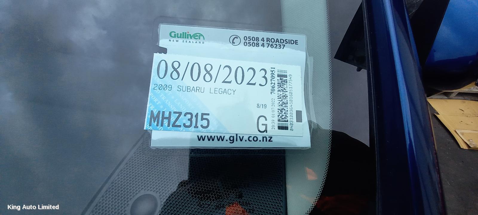 Subaru LIBERTY 2009 Left Front Window Reg/Motor thumbnail 1